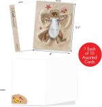 The Best Card Company - 10 Adorable Note Cards Blank (4 x 5.12 Inch) - Wildlife and Animal Cards, Assorted Boxed Kids Set - Sand Angels AM6844OCB-B1x10 - Image 2